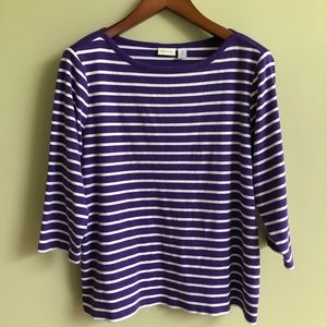 Chico’s 3/4 sleeve striped top